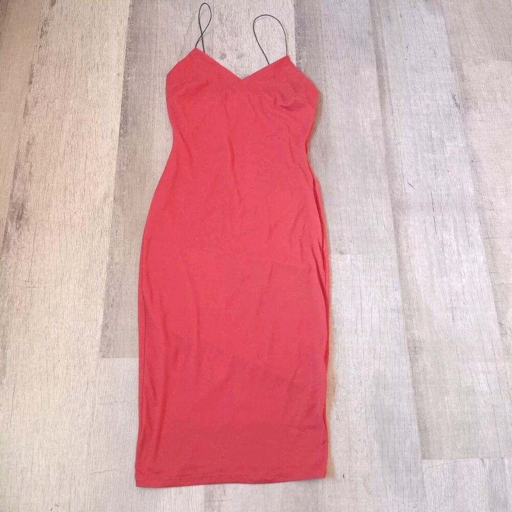 The Vintage Shop Womens Spaghetti Strap Dress Orange Size S